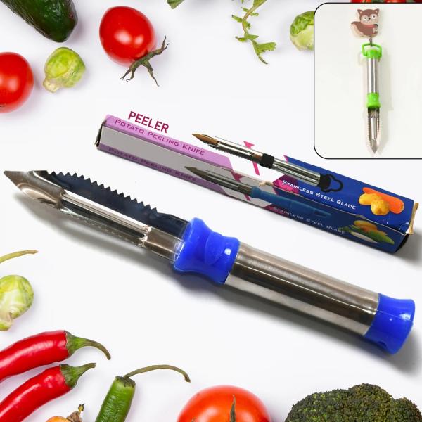 2in1 Multi-Purpose Stainless Steel Peeler With Hanging Ring For Vegetables, Potato Peeler, Carrot, grated, Suitable