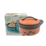 Casserole Box for Food Searving Inner Steel Insulated Casserole Hot Pot Flowers Printed Chapati Box for Roti Kitchen (Approx 2500 ml)